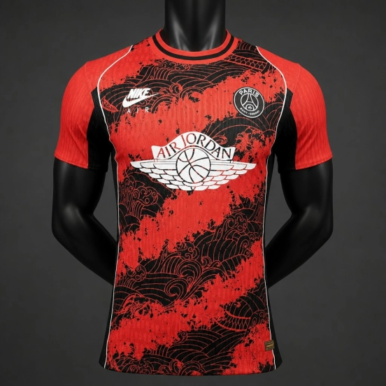 Player Version 26/27 PSG x Air Jordan Red & Black Wave Pattern Special Edition Jersey