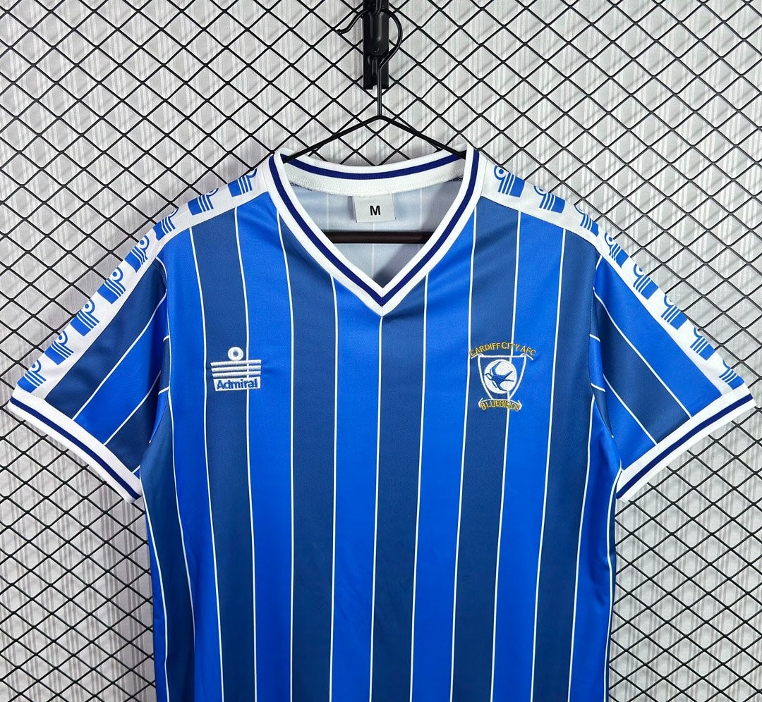 Retro 85/87 Cardiff City Home Blue Stripes Jersey