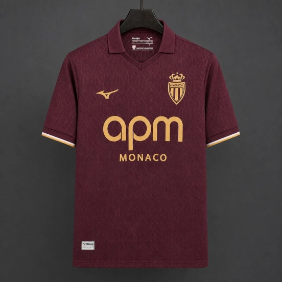 26/27 AS Monaco Away Maroon  Jersey