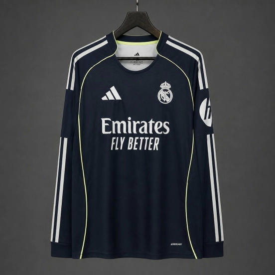 25/26 Real Madrid Away Black Long Sleeve Jersey