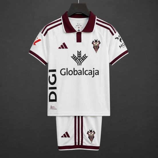 26/27 Kids Albacete Home  White Jersey Kit