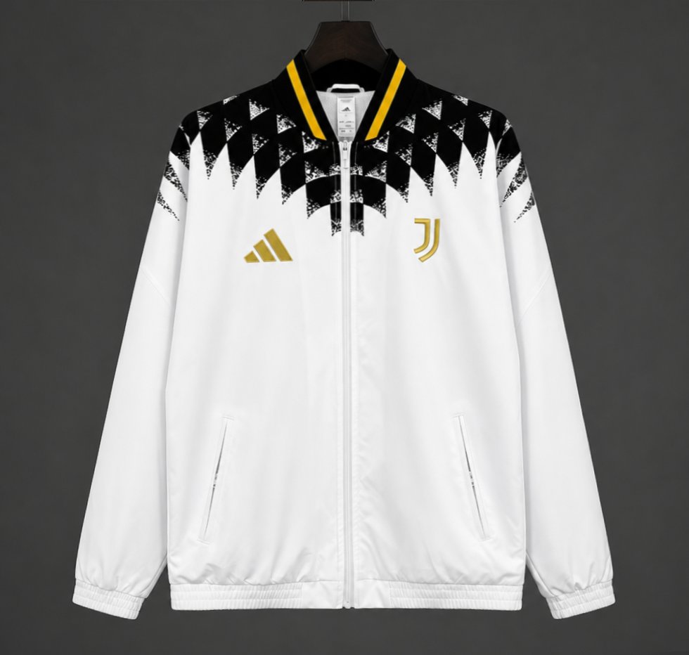 26/27 Juventus  White Full Zipper Windbreaker Jacket