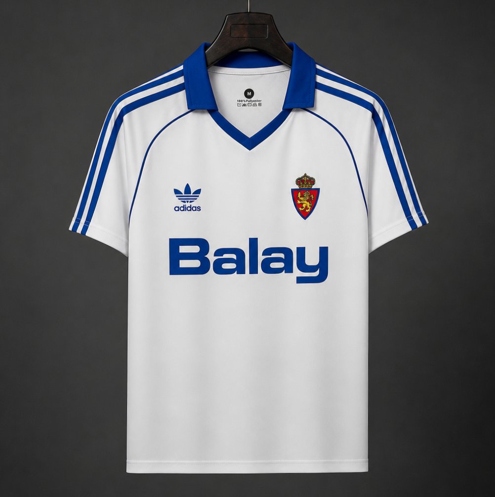 Retro 90/91 Real Zaragoza Home White Jersey
